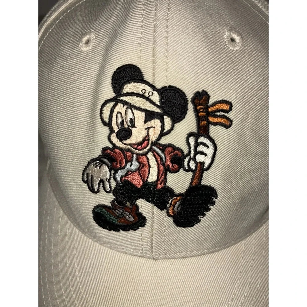 Disneyland California Adventure Hat Youth Beige Mickey Mouse Hiking Cap‎ Vtg 90s